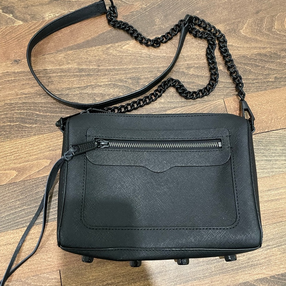 Rebecca Minkoff black textured crossbody bag